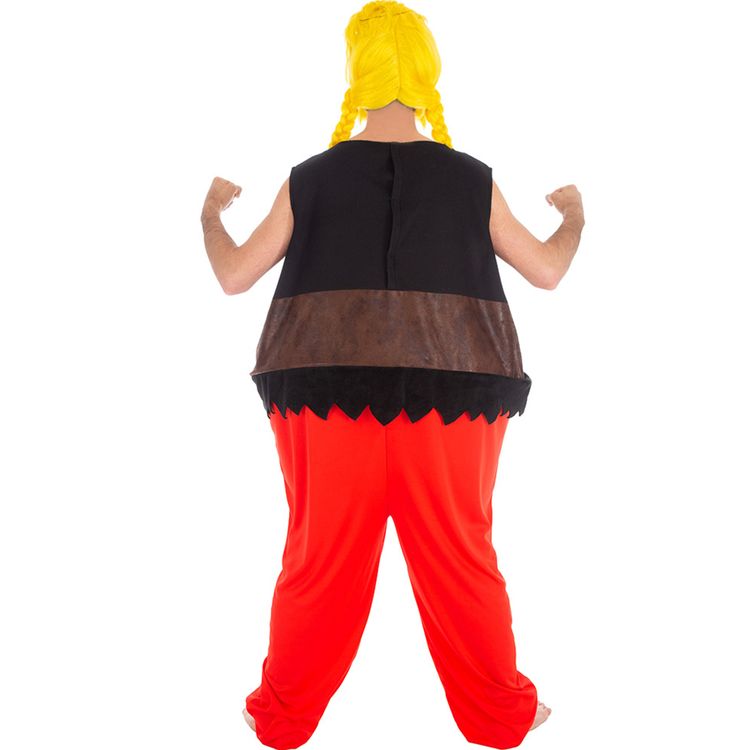 Verleihnix Kostüm Deluxe mit Perücke & Bart Asterix & Obelix für Herren Gr. M-XL gallischer Fischhändler Fasching Karneval Mottoparty Paar- und Gruppenkostüm Comic-Held