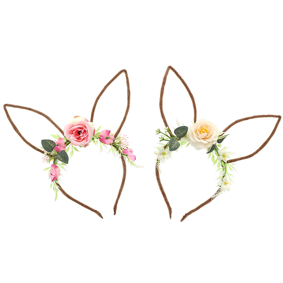 Hasen-Ohren Haarreif mit Blumen Ostern Kostüm-Zubehör