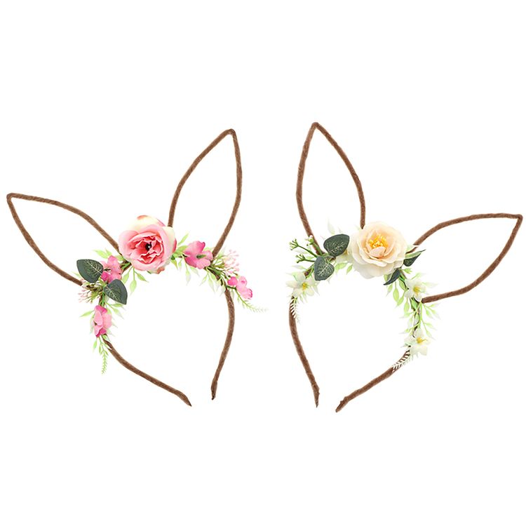 Hasen-Ohren Haarreif mit Blumen Ostern Kostüm-Zubehör Hasen-Ohren Haarreif mit Blumen Ostern Kostüm-Zubehör Osterhase Oster-Deko Dekoration Fasching Karneval Mottoparty