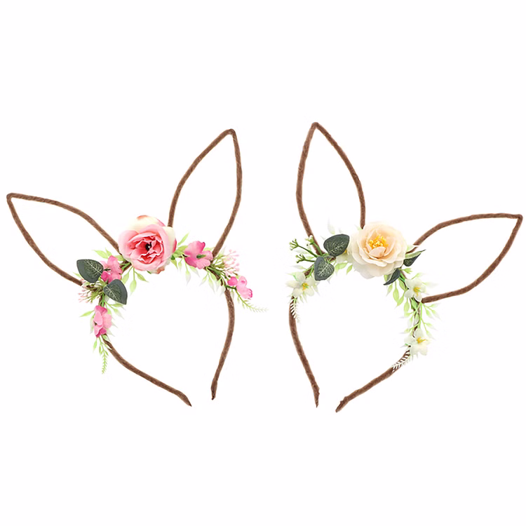 Hasen-Ohren Haarreif mit Blumen Ostern Kostüm-Zubehör Osterhase Oster-Deko Dekoration Fasching Karneval Mottoparty Hasen-Ohren Haarreif mit Blumen Ostern Kostüm-Zubehör Osterhase Oster-Deko Dekoration Fasching Karneval Mottoparty