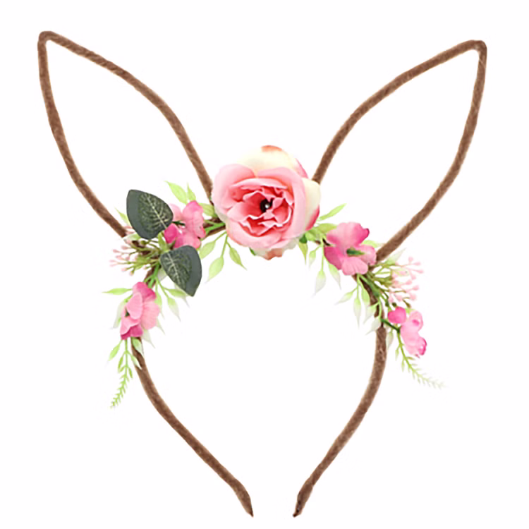 Hasen-Ohren Haarreif mit Blumen Ostern Kostüm-Zubehör Osterhase Oster-Deko Dekoration Fasching Karneval Mottoparty Hasen-Ohren Haarreif mit Blumen Ostern Kostüm-Zubehör Osterhase Oster-Deko Dekoration Fasching Karneval Mottoparty