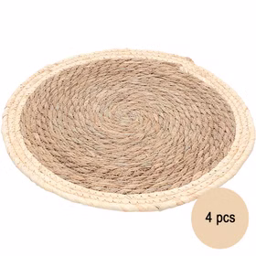 Untersetzer 4er Platz-Set 38 cm rund aus Stroh abwischbar Tisch-Deko Esszimmer Esstisch Hochzeit Geburtstag Sommerfest Dekoration Untersetzer 4er Platz-Set 38 cm rund aus Stroh abwischbar Tisch-Deko Esszimmer Esstisch Hochzeit Geburtstag Sommerfest Dekoration