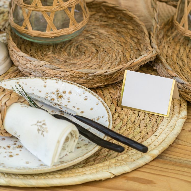 Untersetzer 4er Platz-Set 38 cm rund aus Stroh abwischbar Tisch-Deko Untersetzer 4er Platz-Set 38 cm rund aus Stroh abwischbar Tisch-Deko Esszimmer Esstisch Hochzeit Geburtstag Sommerfest Dekoration