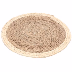 Untersetzer 6er Platz-Set 38 cm rund aus Stroh abwischbar Tisch-Deko Esszimmer Esstisch Hochzeit Geburtstag Sommerfest Dekoration