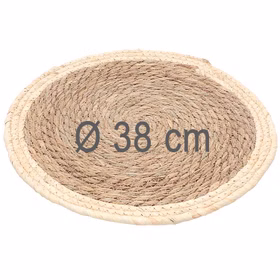 Untersetzer 6er Platz-Set 38 cm rund aus Stroh abwischbar Tisch-Deko Esszimmer Esstisch Hochzeit Geburtstag Sommerfest Dekoration
