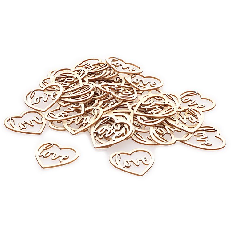 Holzherzen 24 Stück Love klein 4 cm Holzscheiben Streudeko Hochzeit Tisch-Deko Valentinstag Deko Esstisch Party-Deko Geburtstag Liebe Konfetti-Herzen