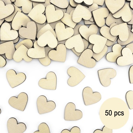 Herzen aus Holz 50 Stück 2 x 2 cm Tisch-Deko Streudeko Malen & Basteln