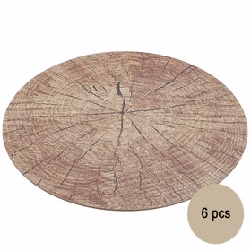 Untersetzer Holz-Optik 6er Platz-Set 38 cm rund abwischbar Tisch-Deko Hochzeit Geburtstag Sommerfest Dekoration Platz-Set Untersetzer Holz-Optik 6er Platz-Set 38 cm rund abwischbar Tisch-Deko Hochzeit Geburtstag Sommerfest Dekoration Platz-Set