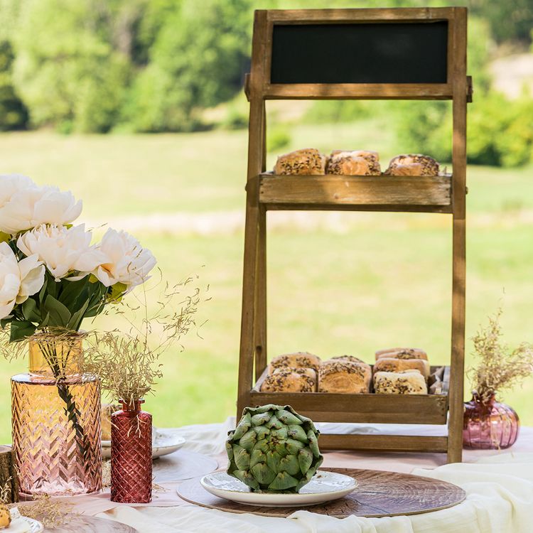 Untersetzer Holz-Optik 8er Platz-Set 38 cm rund abwischbar Tisch-Deko Hochzeit Geburtstag Sommerfest Dekoration Platz-Set