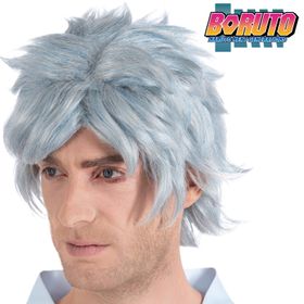 Mitsuki Perücke Manga weiß-hellblau Boruto Kostüm-Zubehör für Herren Naruto Next Generations Accessoire Fasching Karneval Manga-Frisur Cosplay Mottoparty