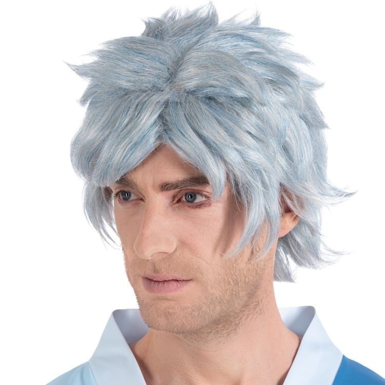 Mitsuki Perücke Manga weiß-hellblau Boruto Kostüm-Zubehör für Herren Naruto Next Generations Accessoire Fasching Karneval Manga-Frisur Cosplay Mottoparty
