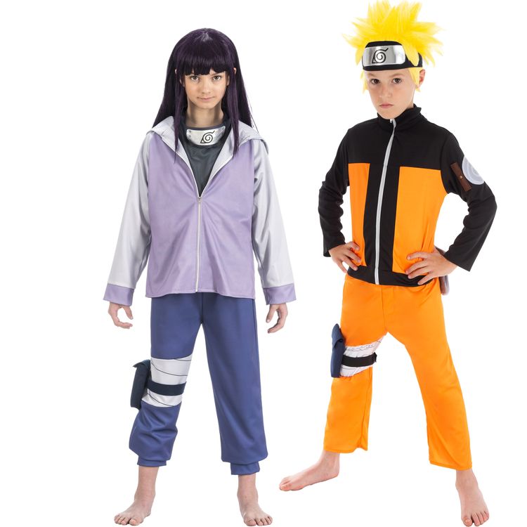 Naruto Kostüm Hinata Uzumaki für Kinder Gr. 128-152 blau lila Manga Fasching Karneval Mlottoparty Anime Kinderfasching Filmheld Familienkostüm Gruppenkostüm