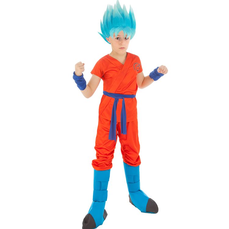 Dragonball Kostüm Goku Saiyan Super für Kinder Gr. 128-152 Anime Manga Fasching Karneval Mottoparty Kinderfasching Kindergeburtstag Cosplay Familienkostüm