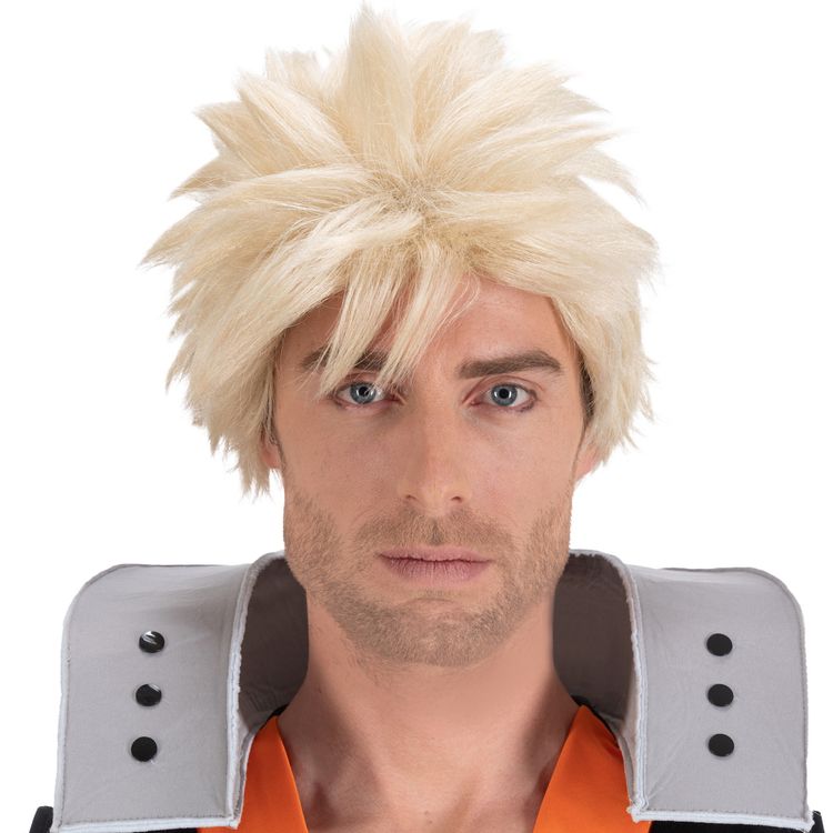 My Hero Academia Perücke Katsuki Bakugo Manga-Perücke blond für Herren Fasching Karneval Mottoparty Anime Manga Paar- und Gruppenkostüm Cosplay
