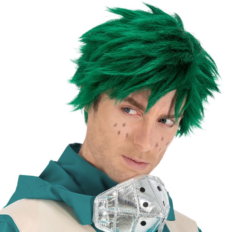 My Hero Academia Perücke Izuku Midoriya Manga-Perücke grün für Herren Fasching Karneval Mottoparty Anime Manga Paar- und Gruppenkostüm Cosplay