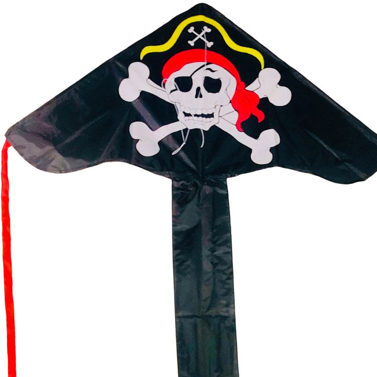 Drache Einleiner Pirat ab 4 Jahre 4 mm Fiberglass 85 x 200 cm Flugdrache Herbst Drachen steigen Ostsee Nordsee