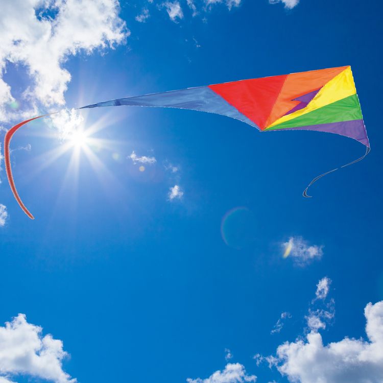 Drache Einleiner bunt Delta Mini ab 3 Jahre 2 mm Fiberglas 50 x 25 cm Flugdrache Herbst Drachen steigen Ostsee Nordsee