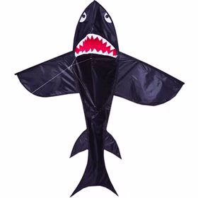 Drache Einleiner Hai Shark 3D ab 6 Jahre 4 mm Fiberglas 132 x 147 cm Flugdrache Herbst Drachen steigen Ostsee Nordsee