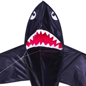 Drache Einleiner Hai Shark 3D ab 6 Jahre 4 mm Fiberglas 132 x 147 cm Flugdrache Herbst Drachen steigen Ostsee Nordsee