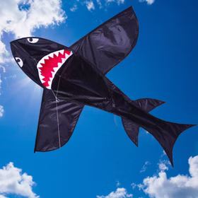 Drache Einleiner Hai Shark 3D ab 6 Jahre 4 mm Fiberglas 132 x 147 cm Flugdrache Herbst Drachen steigen Ostsee Nordsee