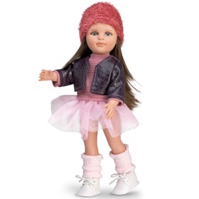 Puppe Lena 33 cm mit langen braunen Haaren zum Frisieren & Bekleidung Spielzeug für Kinder Spielpuppe Babypuppe Spielwaren Geschenk für Kinder Puppenmama
