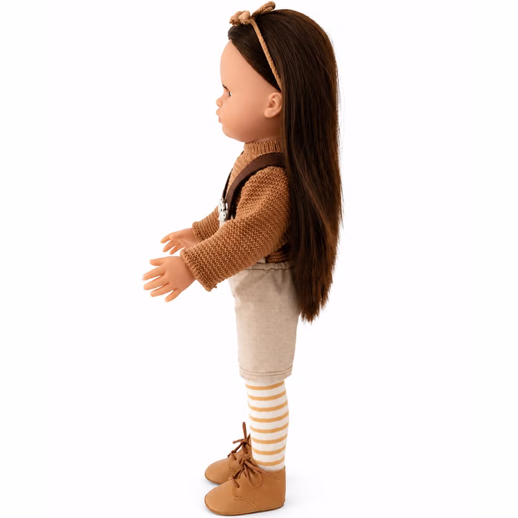 Spielpuppe Johanna 40 cm mit langen Haaren & Vinylkörper Puppe für Kinder Spielwaren Spielzeug Puppe zum kämen und frisieren Geschenkidee Geburtstag Weihnachten Ostern Hochwertige Vinylpuppe mit extra langen Haaren zum Kämmen und Frisieren. Die Puppenhaare reichen bis über den Rücken.
