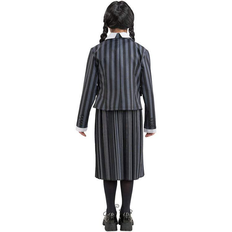 Wednesday Kostüm Schuluniform Wednesday Addams für Kinder Wednesday Kostüm Schuluniform Wednesday Addams für Kinder Gr. 140-164 schwarz Lizenzkostüm Halloween Fasching Karneval Mottoparty Kinderfasching Gruppenkostüm Familienkostüm
