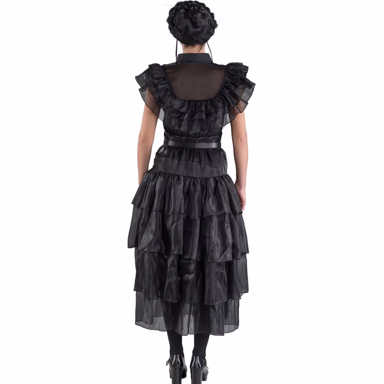 Wednesday Kostüm Ballkleid schwarz Rabenball für Damen Gr. S-L Halloween Lizenz-Kostüm Fasching Karneval Mottoparty Gruppenkostüm Familienkostüm Wednesday Kostüm Ballkleid schwarz Rabenball für Damen Gr. S-L Halloween Lizenz-Kostüm Fasching Karneval Mottoparty Gruppenkostüm Familienkostüm