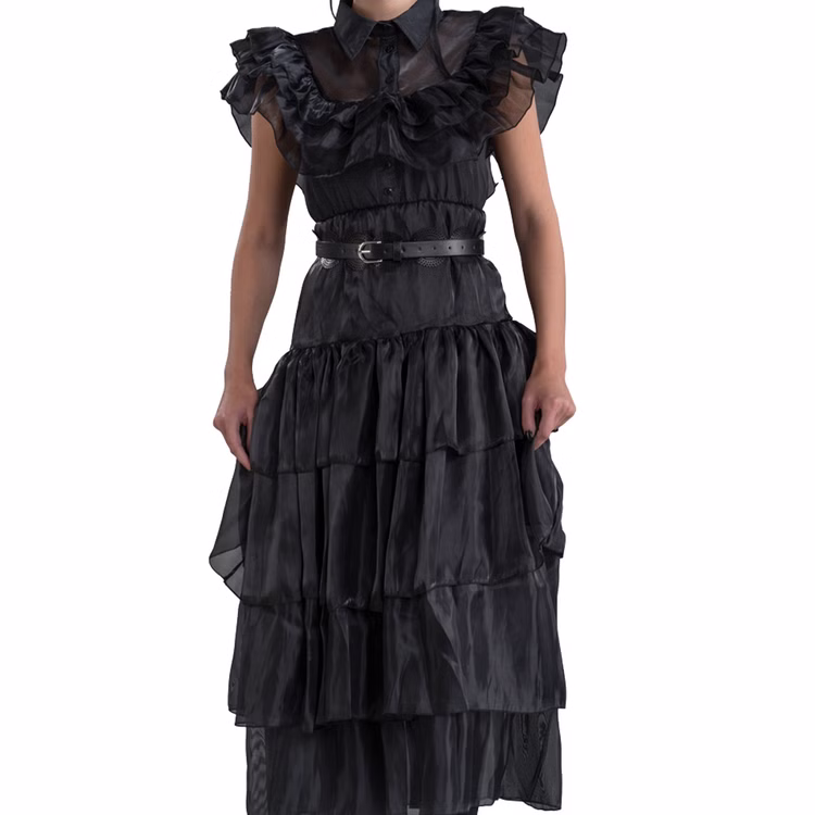 Wednesday Kostüm Ballkleid schwarz Rabenball für Damen Gr. S-L Halloween Lizenz-Kostüm Fasching Karneval Mottoparty Gruppenkostüm Familienkostüm Wednesday Kostüm Ballkleid schwarz Rabenball für Damen Gr. S-L Halloween Lizenz-Kostüm Fasching Karneval Mottoparty Gruppenkostüm Familienkostüm