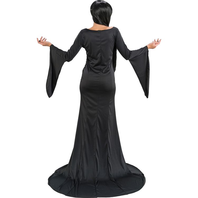Morticia Addams Kostüm Halloween Kleid schwarz für Damen Morticia Addams Kostüm Halloween Kleid schwarz für Damen Gr. S-XL Lizenz-Kostüm Halloween Fasching Karneval Mottoparty Gruppenkostüm Familienkostüm