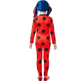 Miraculous Kostüm Ladybug Deluxe mit Tikki Marienkäfer Plüschfigur für Kinder 5-8 Jahre Lizenz-Kostüm Filmheld Serienheld TV Fasching Karneval Mottoparty Kinderfasching Kindergeburtstag