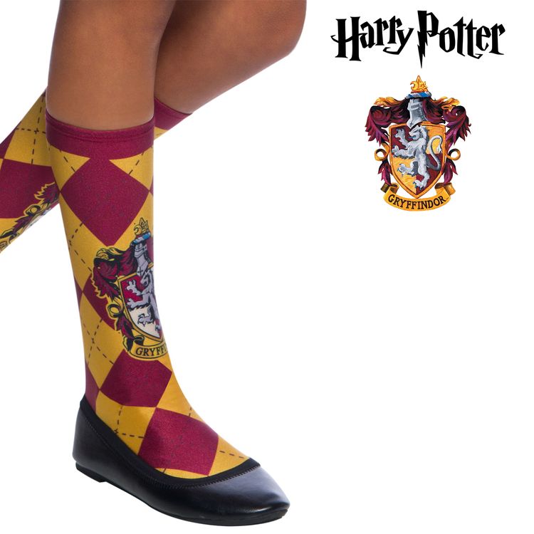 Gryffindor Socken rot-gelb kariert 50 cm lang Harry Potter für Kinder und Erwachsene Gryffindor Socken rot-gelb kariert Harry Potter Kostüm-Zubehör Fasching Karneval Mottoparty