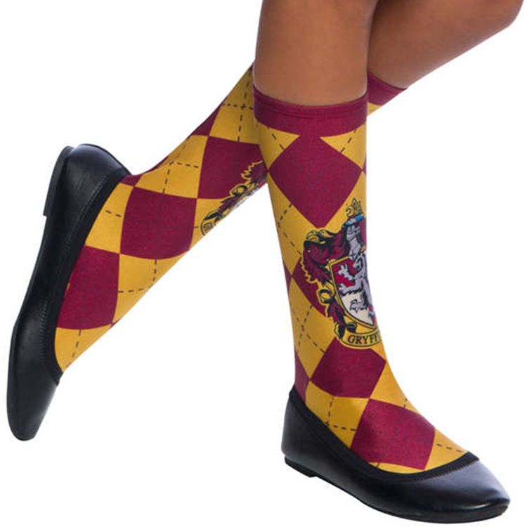 Gryffindor Socken rot-gelb kariert 50 cm lang Harry Potter für Kinder und Erwachsene Gryffindor Socken rot-gelb kariert Harry Potter Kostüm-Zubehör Fasching Karneval Mottoparty