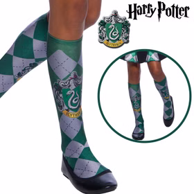 Slytherin Socken grün-silbern kariert Harry Potter Kostüm-Zubehör Fasching Karneval Mottoparty Slytherin Socken grün-silbern kariert Harry Potter Kostüm-Zubehör Fasching Karneval Mottoparty
