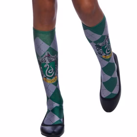 Slytherin Socken grün-silbern kariert Harry Potter Kostüm-Zubehör Fasching Karneval Mottoparty Slytherin Socken grün-silbern kariert Harry Potter Kostüm-Zubehör Fasching Karneval Mottoparty