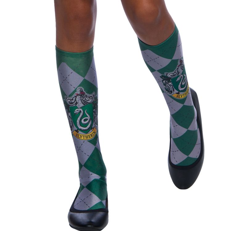 Slytherin Socken grün-silbern kariert Harry Potter für Kinder und Erwachsene Slytherin Socken grün-silbern kariert Harry Potter Kostüm-Zubehör Fasching Karneval Mottoparty