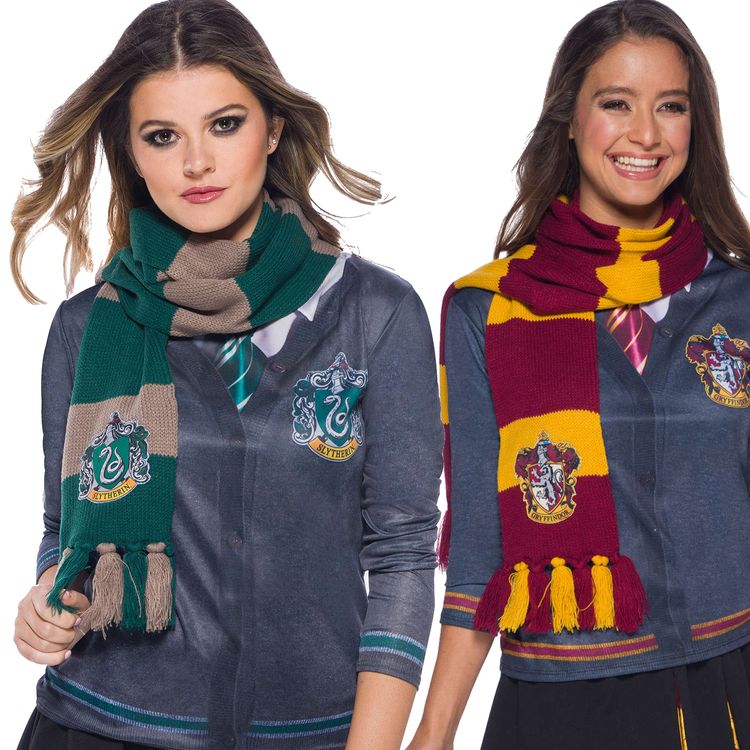 Slytherin Schal grün-weiß gestreift Harry Potter Kostüm-Zubehör Slytherin Schal grün-silbern gestreift Harry Potter Kostüm-Zubehör Fasching Karneval Mottoparty