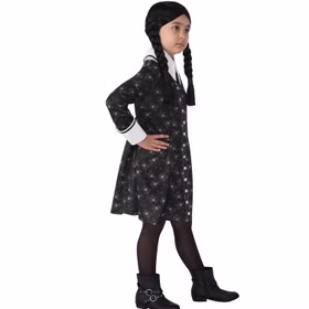 Wednesday Kostüm Wednesday Addams Kleid für Kinder 8-10 Jahre schwarz Halloween Serie The Addams Family Fasching Karneval Mottoparty Kinderfasching Familienkostüm Wednesday Kostüm Wednesday Addams Kleid für Kinder 8-10 Jahre schwarz Halloween Serie The Addams Family Fasching Karneval Mottoparty Kinderfasching Familienkostüm