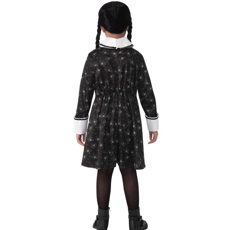 Wednesday Kostüm Wednesday Addams Halloween-Kleid für Kinder Wednesday Kostüm Wednesday Addams Kleid für Kinder 8-10 Jahre schwarz Halloween Serie The Addams Family Fasching Karneval Mottoparty Kinderfasching Familienkostüm