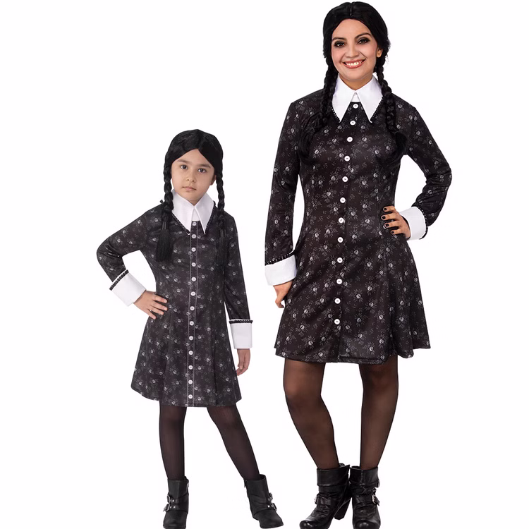 Wednesday Kostüm Wednesday Addams Kleid für Kinder 8-10 Jahre schwarz Halloween Serie The Addams Family Fasching Karneval Mottoparty Kinderfasching Familienkostüm Wednesday Kostüm Wednesday Addams Kleid für Kinder 8-10 Jahre schwarz Halloween Serie The Addams Family Fasching Karneval Mottoparty Kinderfasching Familienkostüm