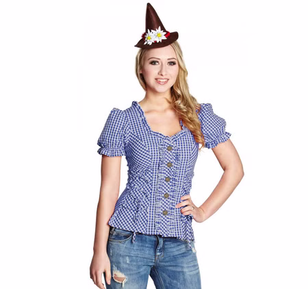 Oktoberfest Bluse Trachtenbluse für Damen Gr. 40-44 blau weiß kariert Wiesn Wasen Fasching Karneval Mottoparty Oktoberfest Bluse Trachtenbluse für Damen Gr. 40-44 blau weiß kariert Wiesn Wasen Fasching Karneval Mottoparty