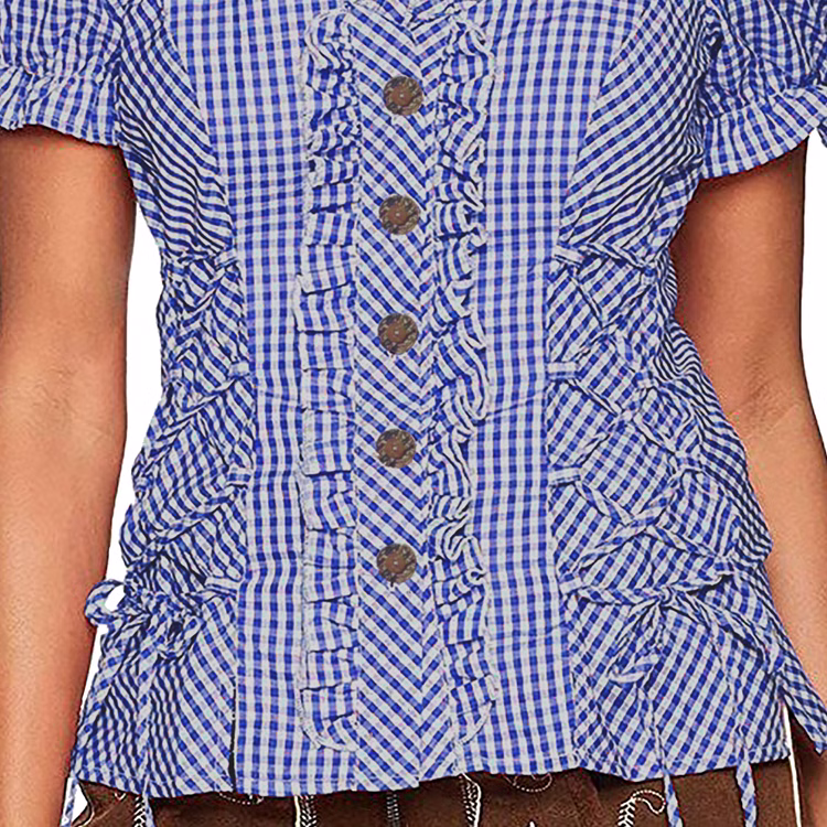 Oktoberfest Bluse Trachtenbluse für Damen Gr. 40-44 blau weiß kariert Wiesn Wasen Fasching Karneval Mottoparty Oktoberfest Bluse Trachtenbluse für Damen Gr. 40-44 blau weiß kariert Wiesn Wasen Fasching Karneval Mottoparty