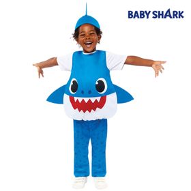 Baby Shark Kostüm kleiner Hai für Kinder Gr. 92-104 blau Tier Lizenz-Kostüm Tierkostüm Meeresbewohner Raubtier Fasching Karneval Mottoparty Kinderfasching