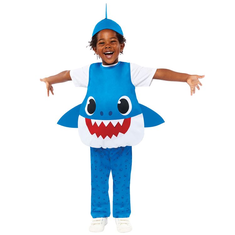 Baby Shark Kostüm kleiner Hai blau für Kinder Baby Shark Kostüm kleiner Hai für Kinder Gr. 92-104 blau Tier Lizenz-Kostüm Tierkostüm Meeresbewohner Raubtier Fasching Karneval Mottoparty Kinderfasching