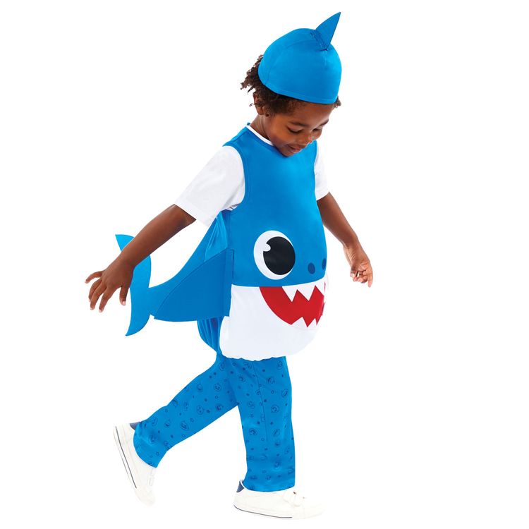 Baby Shark Kostüm kleiner Hai blau für Kinder Baby Shark Kostüm kleiner Hai für Kinder Gr. 92-104 blau Tier Lizenz-Kostüm Tierkostüm Meeresbewohner Raubtier Fasching Karneval Mottoparty Kinderfasching