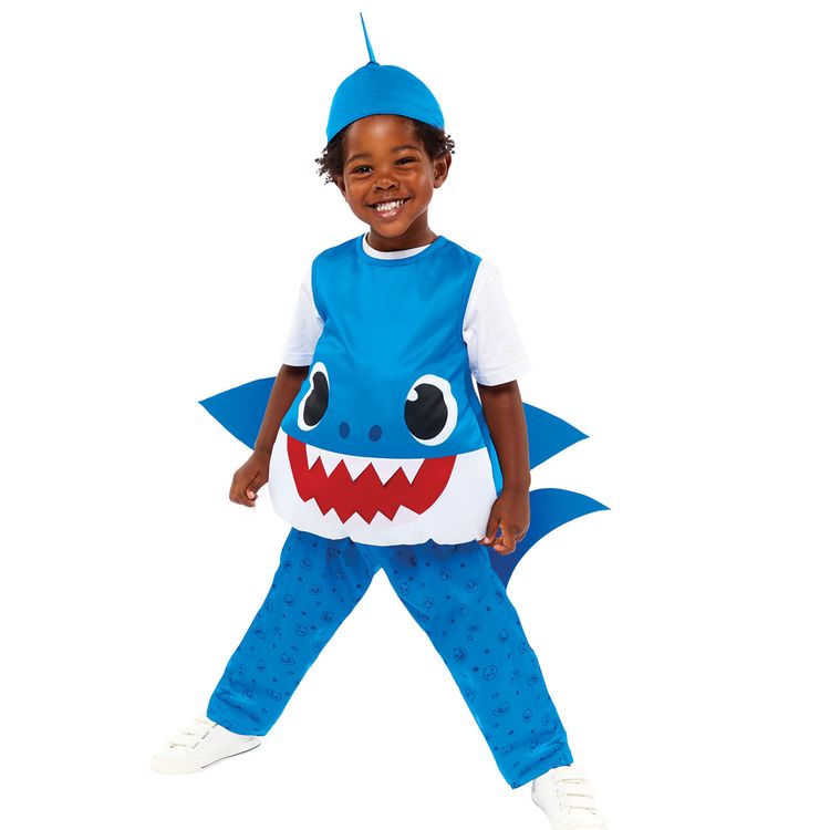Baby Shark Kostüm kleiner Hai blau für Kinder Baby Shark Kostüm kleiner Hai für Kinder Gr. 92-104 blau Tier Lizenz-Kostüm Tierkostüm Meeresbewohner Raubtier Fasching Karneval Mottoparty Kinderfasching