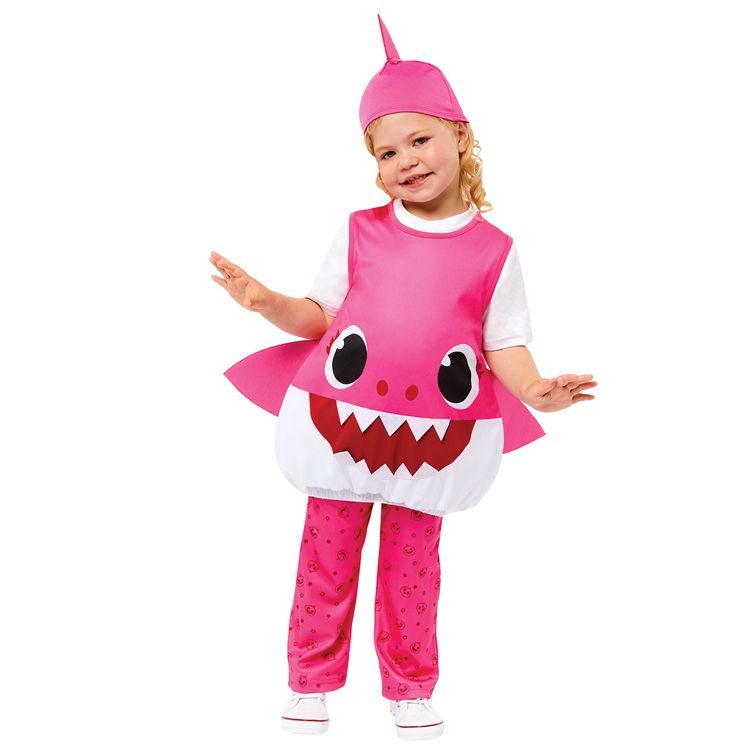Baby Shark Kostüm kleiner Hai rosa für Kinder Baby Shark Kostüm kleiner Hai für Kinder Gr. 92-104 rosa Tier Lizenz-Kostüm Tierkostüm Meeresbewohner Raubtier Fasching Karneval Mottoparty Kinderfasching