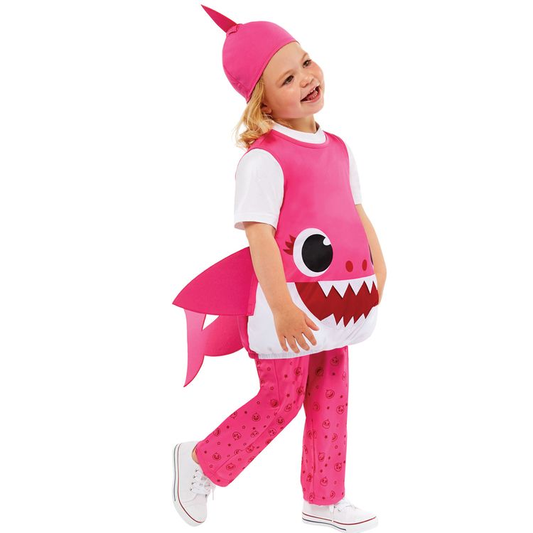 Baby Shark Kostüm kleiner Hai rosa für Kinder Baby Shark Kostüm kleiner Hai für Kinder Gr. 92-104 rosa Tier Lizenz-Kostüm Tierkostüm Meeresbewohner Raubtier Fasching Karneval Mottoparty Kinderfasching