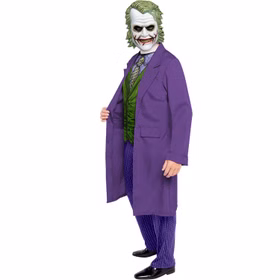 Joker Kostüm Arthur Fleck mit Maske mit grünen Haaren für Herren M-XL Halloween