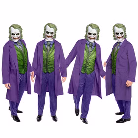 Joker Kostüm Arthur Fleck mit Maske mit grünen Haaren für Herren M-XL Halloween